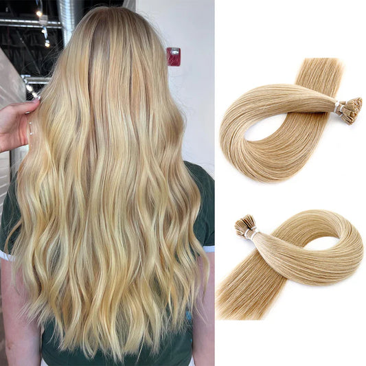 Flat Tip Extensions - Kleur 18 Honing Blond - 50 Gram