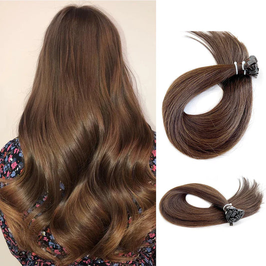 Flat Tip Extensions - Kleur 2 Donkerbruin - 50 Gram