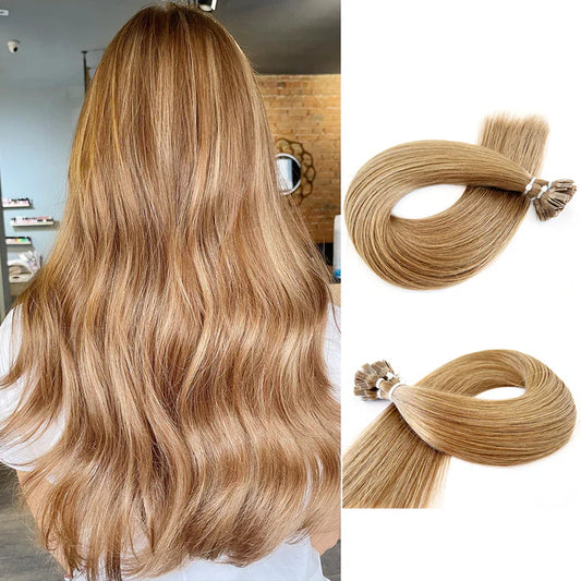 Flat Tip Extensions - Kleur 6 Middenbruin - 50 Gram