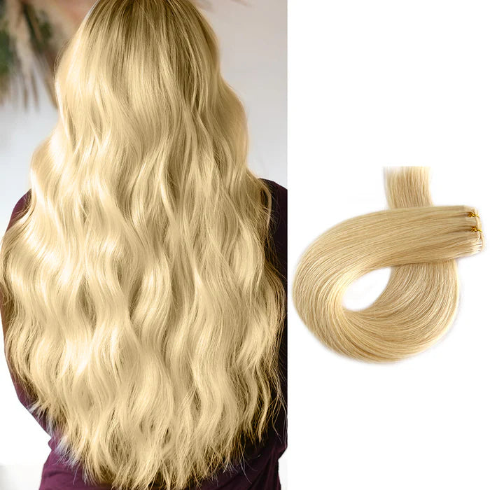 Machined Weft Extensions - Kleur 22 licht Goud Blond - 100 gram